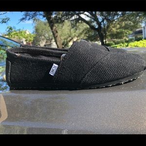 Toms Classic Black Burlap Men’s Tom’s Size 10